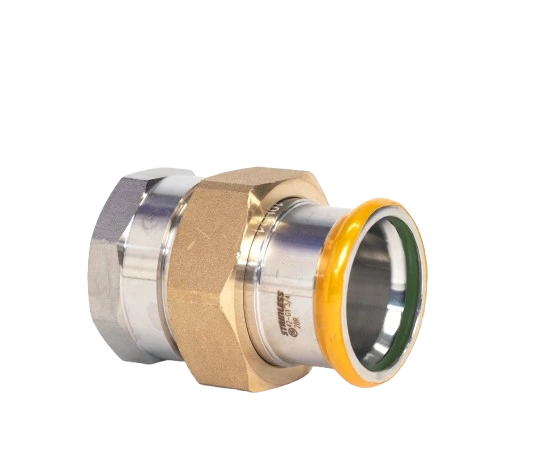 EUROPRESS 304L Stainless Steel BSP Female Adaptor Union Brass Nut Viton Seal with Washer