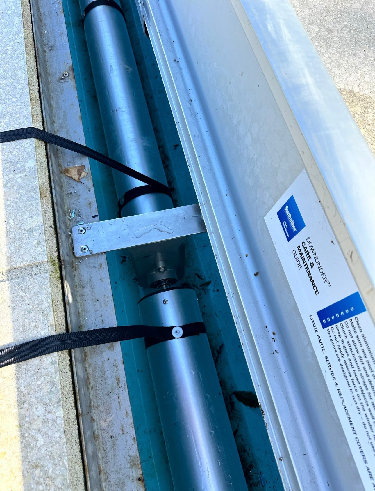 In deck - Dual lid and split hinge roller with precision bearing conversion kit for large pool covers over 12m x 5m