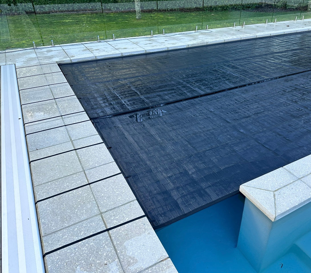 In deck - Dual lid and split hinge roller with precision bearing conversion kit for large pool covers over 12m x 5m