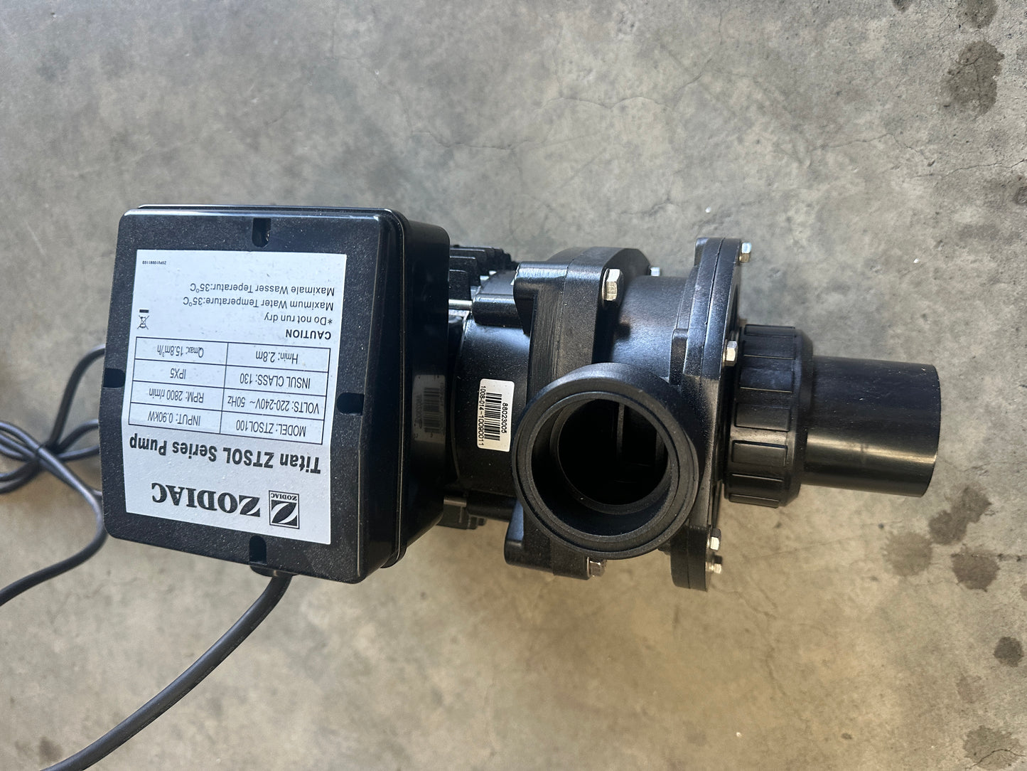 Zodiac Titan ZTSOL series pump 1HP`