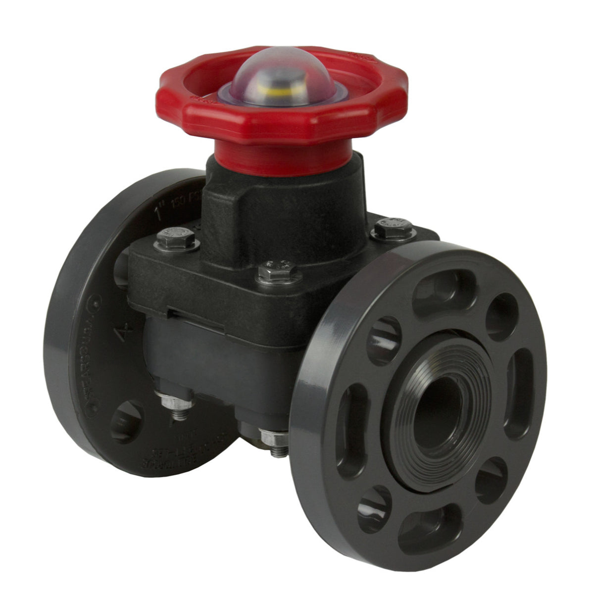 Sch80 PVC True Union 2000 Industrial Diaphragm Valve Flanged ANSI 150 PVC EPDM