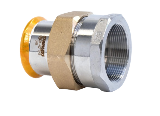 EUROPRESS 304L Stainless Steel BSP Female Adaptor Union Brass Nut