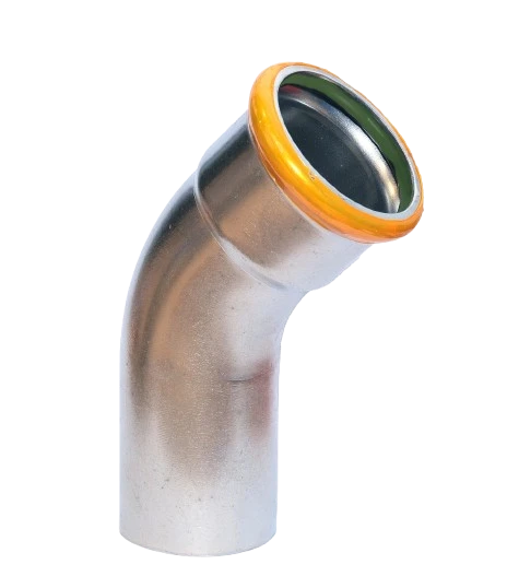 EUROPRESS 304L Stainless Steel 45° Spigot Elbow Viton Seals
