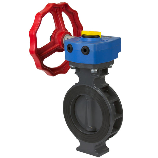 Sch80 PVC Wafer Butterfly Valve Gear Operator - FKM