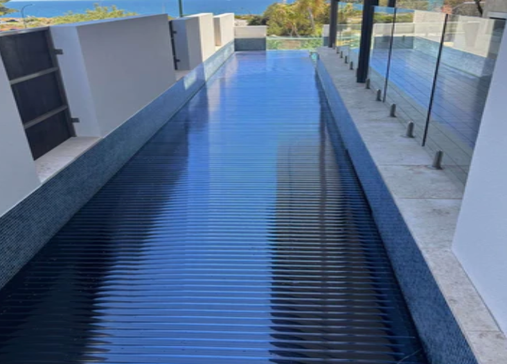 PSH ABOVE GROUND ROLLER - AUTOMATIC SLAT POOL COVER - Rigid Slat Covers
