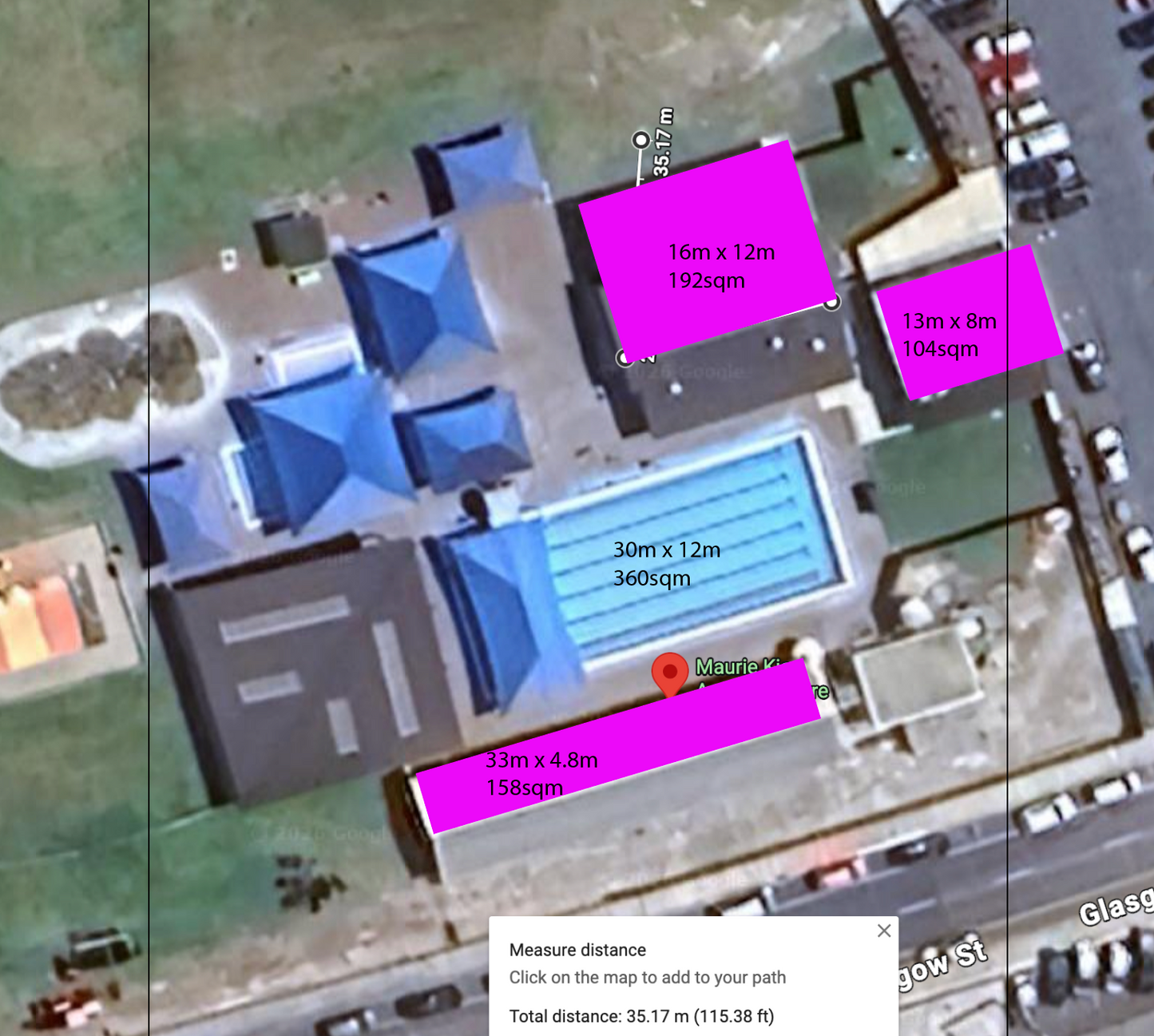 Maurie Kjar Aquatic Centre 455sqm available roof
